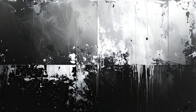 Abstract black and white digital glitch texture with pixelated noise and distorted signal interference