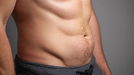 Naklejka premium Stress-Related Belly Fat Concept