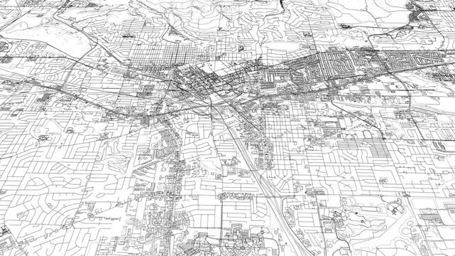 3D looped animation of city - Huntsville Alabama, USA