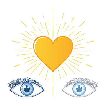 Flat design sun face with rays and eyes