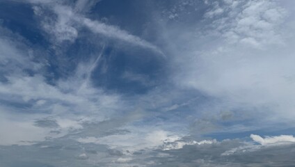 Obraz premium Beautiful blue sky with clouds. Picturesque view