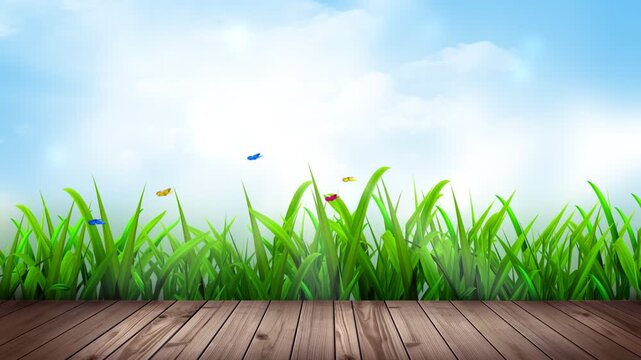 vector illustration of nature landscape loop motion background
