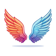 Fototapeta premium Colorful Angel Wings Illustration
