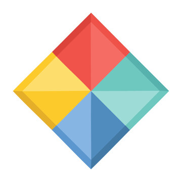 Colorful diamond icon with four quadrants