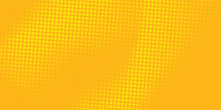 Futuristic Yellow halftone pattern. Retro comic gradient background. Bright orange pixelated dotted texture overlay concept. dots vector ilustration art.