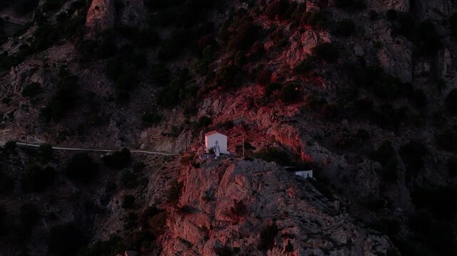 Various drone images from the coast of Samothraki Island in the northern Aegean Sea, Greece.