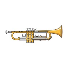 Fototapeta premium Close-up of a vintage brass trombone instrument.