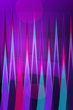 Geometric abstract purple blue pink cyan stripes pattern