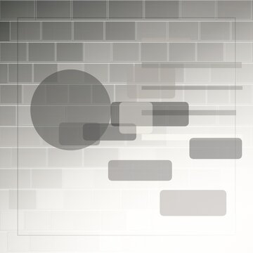 Abstract geometric shapes on grid background