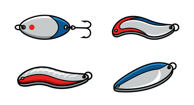 Metal spoon lures for fishing tackle equipment