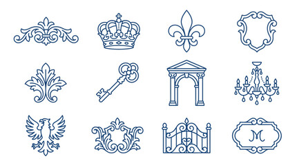 Ornate Victorian Style Decorative Elements. © monkey