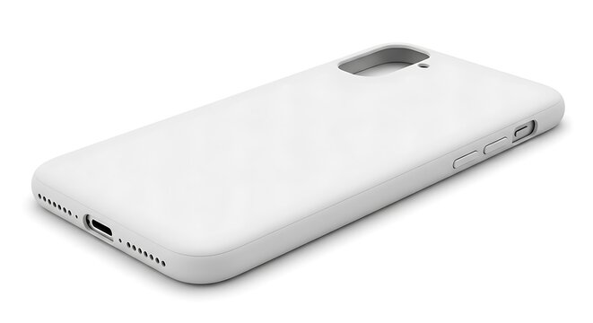White plastic electronic device with single button.