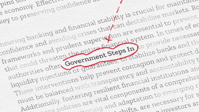 Banking System Collapse Typography Animation &ndash; Financial Crisis, Bailouts and Economic Fear