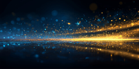 Abstract light background with stars and glowing lights in a blue night sky cosmic universe design animation © MDNUR