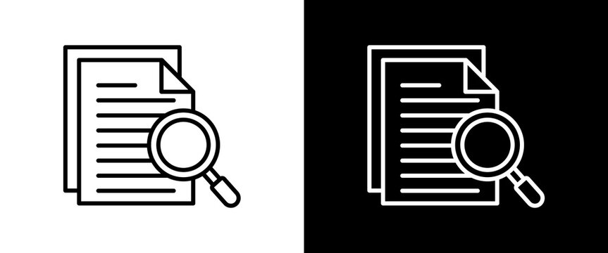 Analysis white and black icon set design