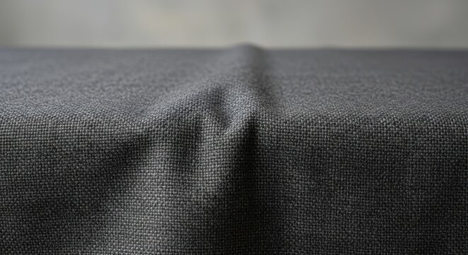 Close-up of Dark Gray Textured Fabric