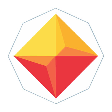 Colorful geometric diamond in octagon frame