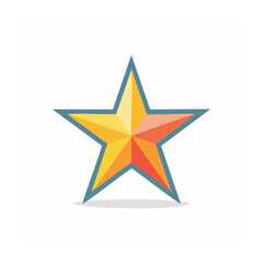 Obraz premium Red yellow blue star icon flat design