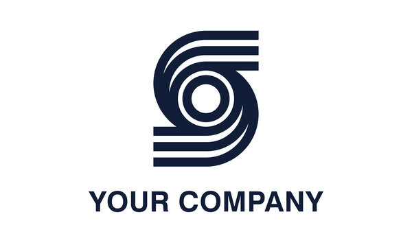 Modern Target S Letter Logo with Three Geometric Lines