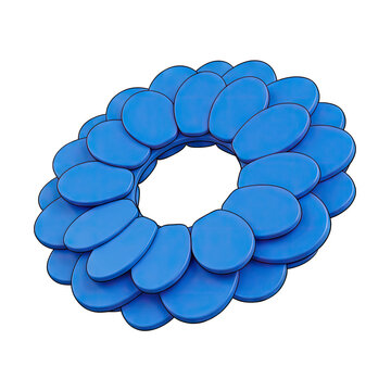 Blue Torus Shape Made of Overlapping Oval Elements