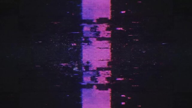 Abstract glitch art with vibrant neon colors and digital distortion effects in a dynamic visual composition
