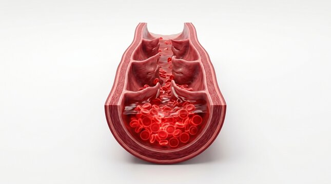 3D Anatomical Diagram of Venous Blood Pooling in Heat-Induced Hypotension
