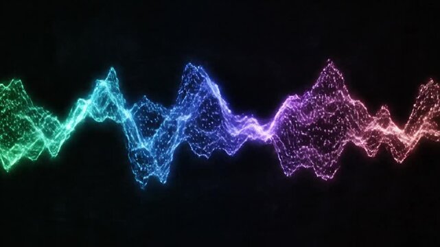 Vibrant Abstract Dynamic Light Waves in Motion with Colorful Particle Effects