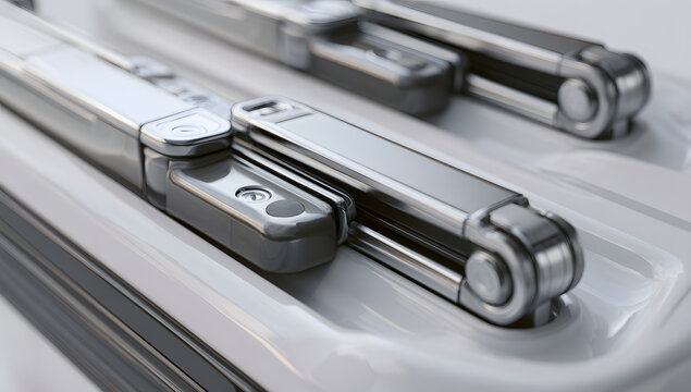 Information about the foldable handles on a white vehicle.