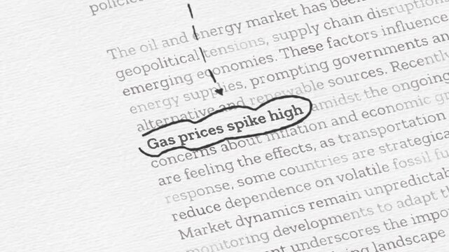 Oil Price Volatility and OPEC Cuts Concept Text Trail Animation

