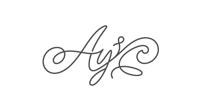 Elegant cursive calligraphy monogram initials logo.