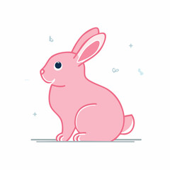 Obraz premium Cute Pink Rabbit Illustration