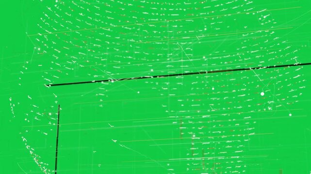 Helix entering right grid sliding beams sweeping nodes pulsing forming schematic on transparent BG