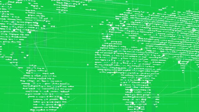 Viewpoint panning, wireframe map shifting, nodes pulsing, showing data flow on transparent backdrop