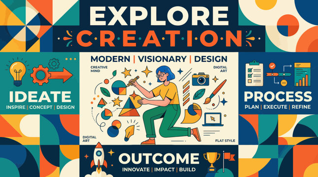 Creative Process: Ideation, Design, and Outcome - Modern and Visionary