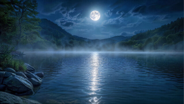 Moonlight Over Silent Lake