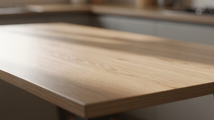 Fototapeta premium Modern Wooden Kitchen Counter Top