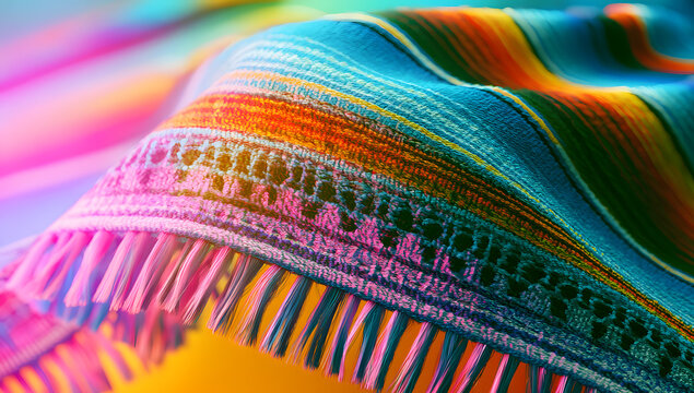 An image with a backdrop of Mexican stripe or serape patterns, suitable for Cinco de Mayo.
