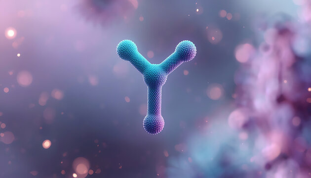 Antibody, immunoglobulin Ig attacking coronavirus covid-19 influenza virus cell, 3D immune system medical illustration background. Corona virus 2019-ncov sars cell, igm. Coronavirus sars-cov-2 disease