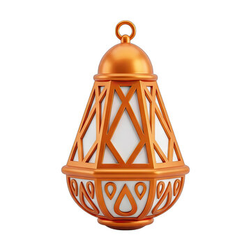 Ornate Copper Lantern with Geometric and Floral Patterns