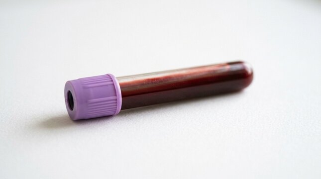 Complete Blood Count (CBC) Test Tube on White Background &ndash; Hematology Lab Diagnostic Concept