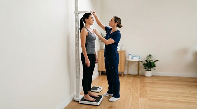 BMI Height and Weight Measurement Scale &ndash; Body Mass Index and Fitness Concept