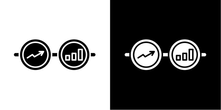 Performance Comparison Icon Set White Glyph Style Collection