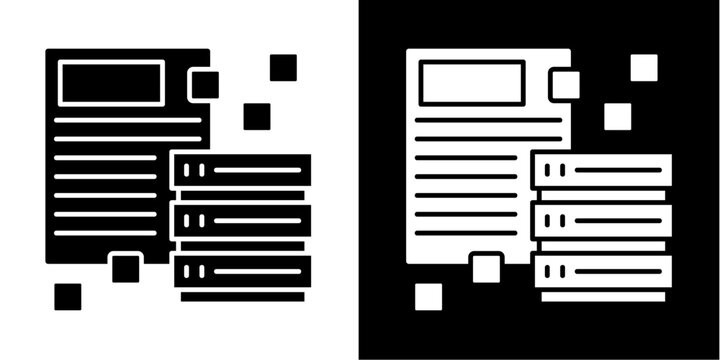 Database Management Icon Set White Glyph Style Collection