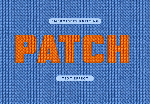 Embroidery Knitting Text Effect