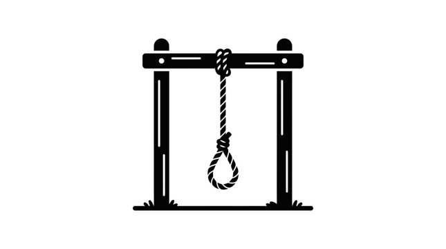 Gallows Silhouette Icon with Noose