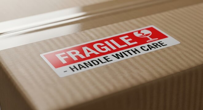 Fragile Package with Handle with Care Label.