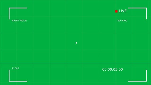 4K Night Vision Camera HUD Overlay on Green Screen