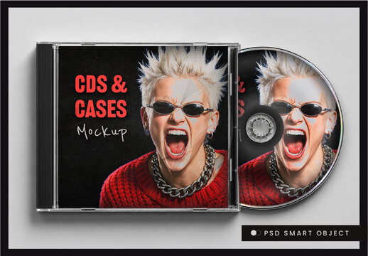 Cds & Cases Mockup