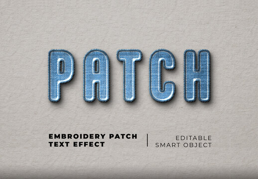 Embroidery Patch Text Effect