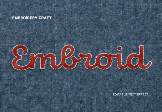 Embroidery Craft Text Effect
